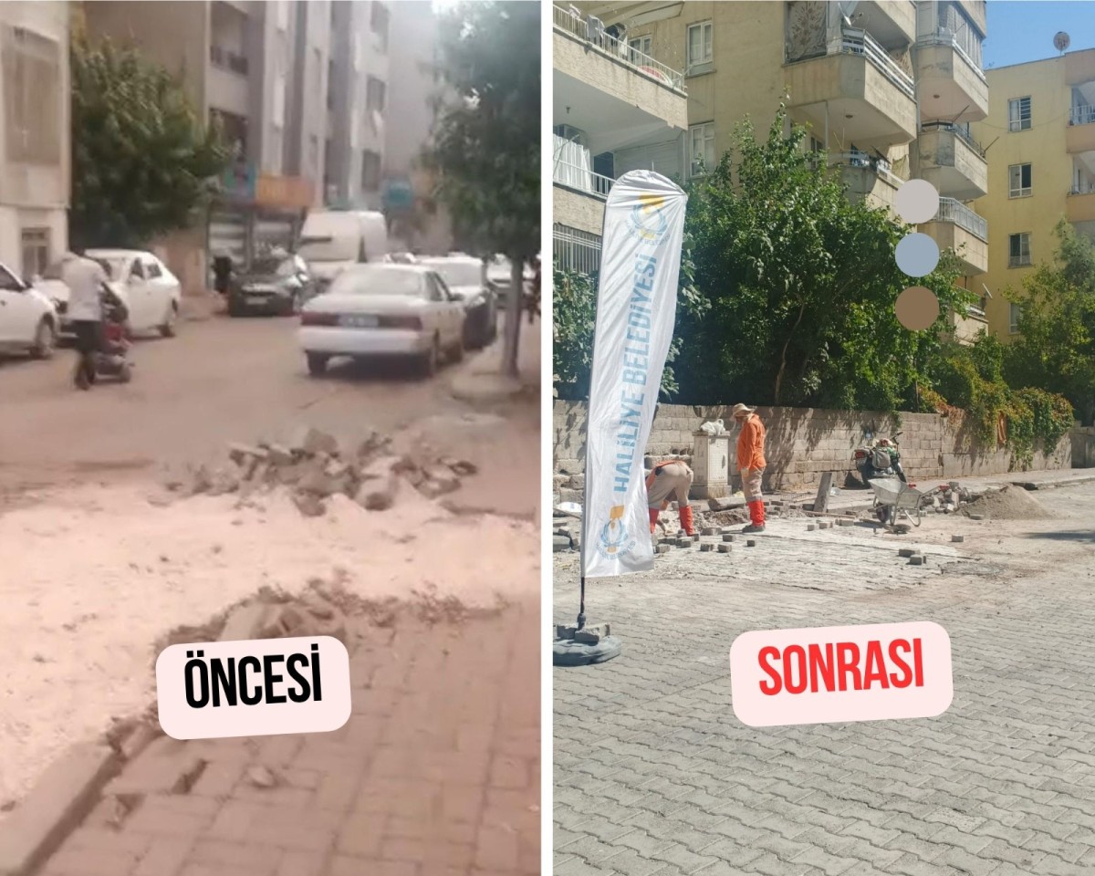 Şair Nabi Mahallesi’nde bozulan kaldırımlar yenileniyor
